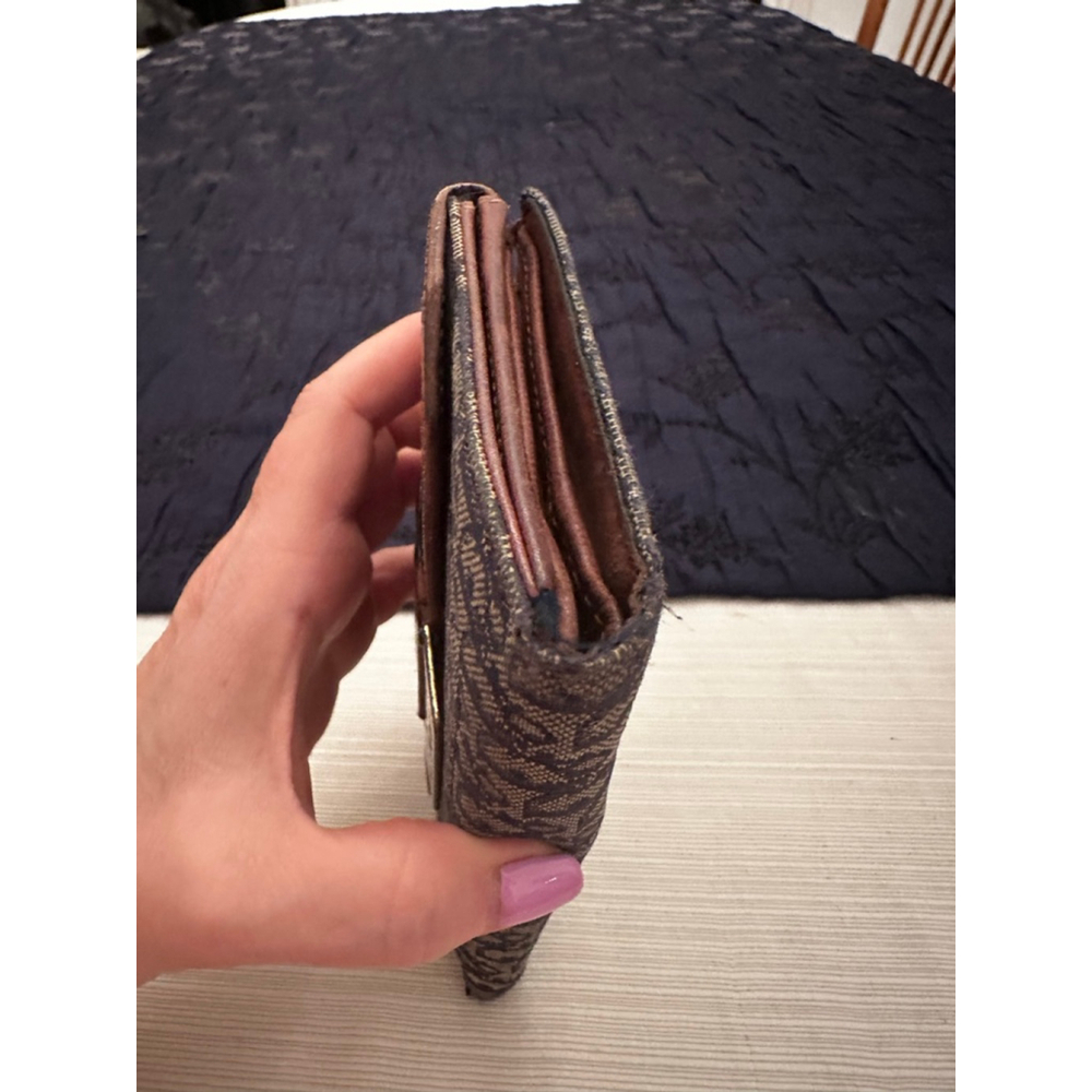 Dior Beige & Blue Canvas & Leather Medium Wallet - Picture 6 of 11